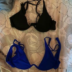 2 shine bikini tops never worn
